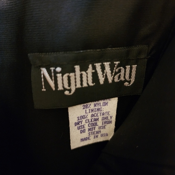 Night Way Black Velvet Strapless Dress Size 10 - Picture 5 of 6